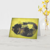 Cavia in wijnglas kaart (Gele Bloem)