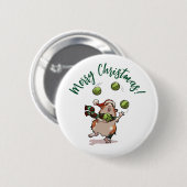 Cavia jongleren aangepaste tekst Prettig kerstfees Ronde Button 5,7 Cm (Voorkant /achterkant)