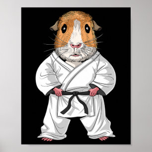 Cavia Karate Ninja Jiu-jitsu Taekwondo Vechtkunst Poster