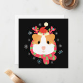 Cavia Kerst Rendier Notitiekaartje (Voorkant / Achterkant in situ)