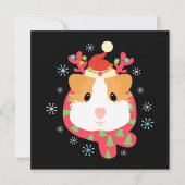 Cavia Kerst Rendier Notitiekaartje (Voorkant)