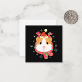 Cavia Kerst Rendier Notitiekaartje (Voorkant / Achterkant in situ)
