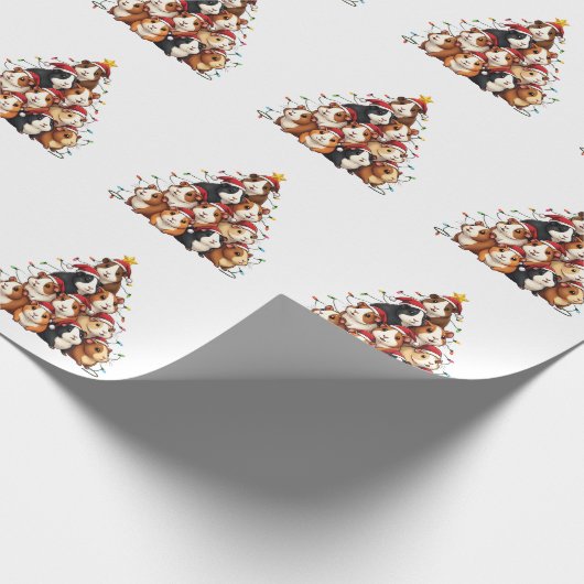 Cavia Kerstboom Prettig Kerstfeest Xmas Cadeaupapier (Hoek)