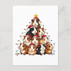 Cavia Kerstboom Vrolijk Kerstfeest Xmas Uitnodiging Briefkaart