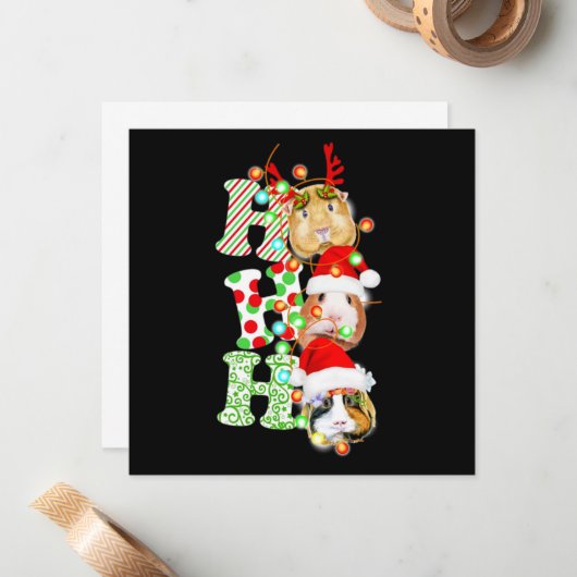 Cavia Kerstmis Notitiekaartje (Voorkant / Achterkant in situ)