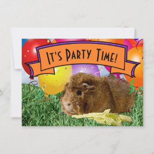 Cavia Kinderen 7e Verjaardagsfeest Ballonnen Kaart