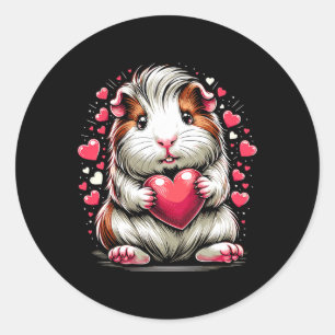Cavia met hart Valentijnsdag Schattig Valentijn Ronde Sticker