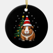 Cavia met kerst keramisch ornament (Voorkant)