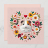 Cavia met Valentijnsdag Feestdagenkaart (Voorkant / Achterkant)