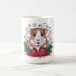 Cavia mokkelige kopje in de aardbeientuin koffiemok