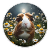 cavia moon madeliefjes, keramische knop (Voorkant)