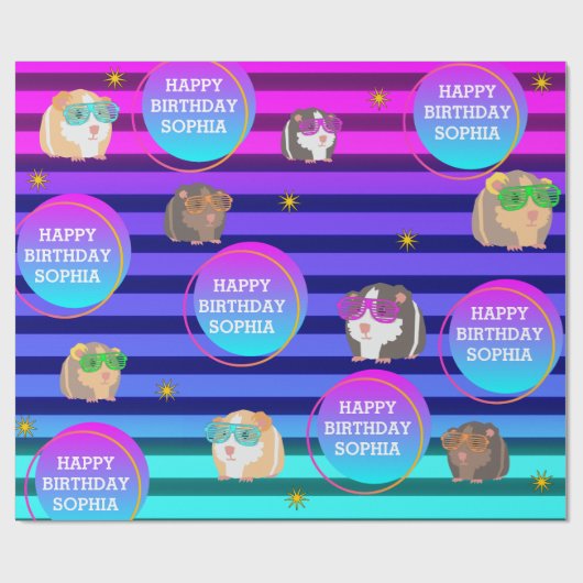 Cavia, Neon 80s Cadeaupapier (Vlak)