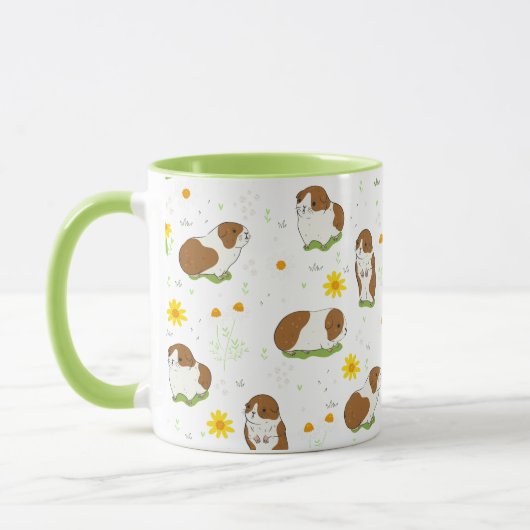 Cavia patroon met bloemen mok (Links)