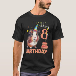 Cavia Pig 8 jaar oud Cavy 8th Birthday Toddler Bo T-shirt