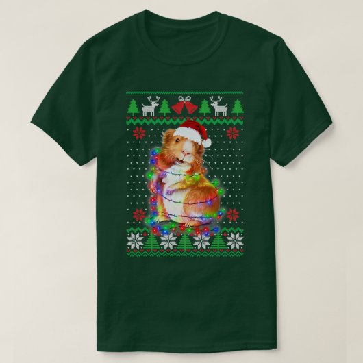 Cavia Pig Animal Uglyker kerst T-shirt (Design voorkant)