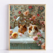 Cavia Pig Art, Cavia in badkuip Art Poster