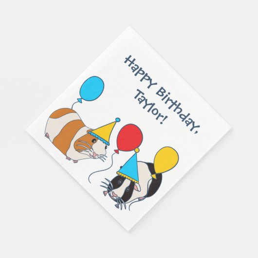 Cavia Pig. en Balloons Birthday Party Servet (Hoek)