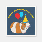 Cavia Pig. en Balloons Birthday Party Servet (Voorkant)
