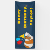 Cavia Pig. en Balloons Birthday Party Spandoek (Verticaal)