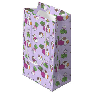 Cavia Pig en Radish in het lavender Pattern Klein Cadeauzakje