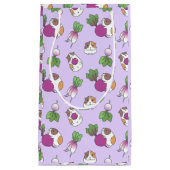 Cavia Pig en Radish in het lavender Pattern Klein Cadeauzakje (Voorkant)