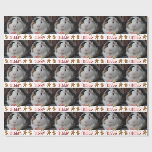 Cavia Pig Kerstmis Cadeaupapier (Vlak)