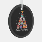 Cavia Pig Kerstmis Glas Ornament (Voorkant Rechts)