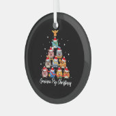 Cavia Pig Kerstmis Glas Ornament (Voorkant links)