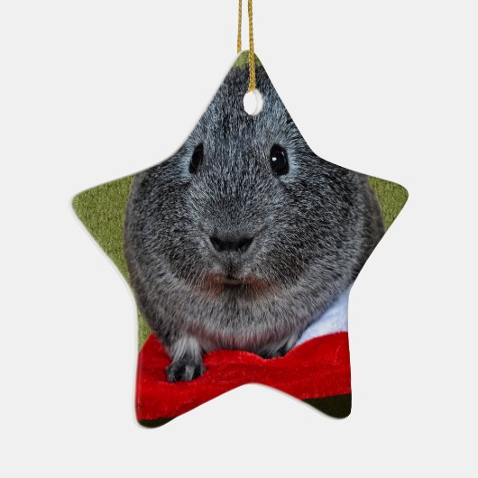 Cavia Pig Kerstmis Keramisch Ornament (Rechts)