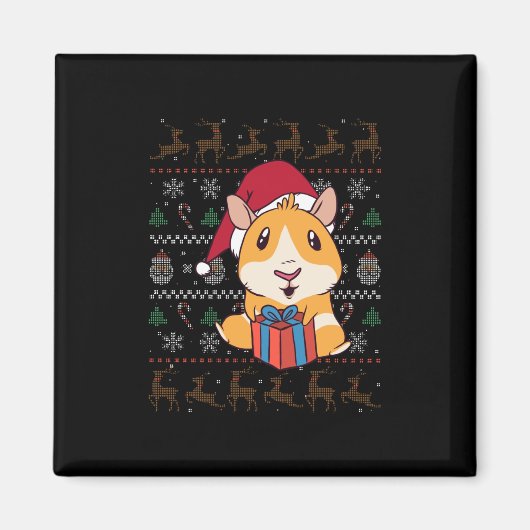 Cavia Pig Kerstmis Magneet (Voorkant)