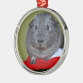 Cavia Pig Kerstmis Metalen Ornament (Links)