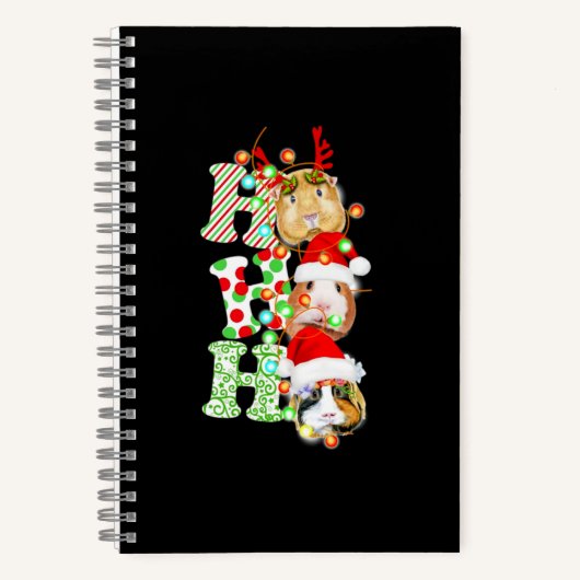Cavia Pig Kerstmis Notitieboek (Voorkant)