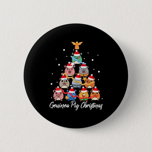Cavia Pig Kerstmis Ronde Button 5,7 Cm (Voorkant)