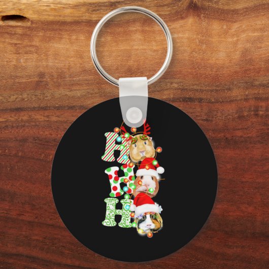 Cavia Pig Kerstmis Sleutelhanger (Voorkant)