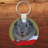 Cavia Pig Kerstmis Sleutelhanger (Voorkant)