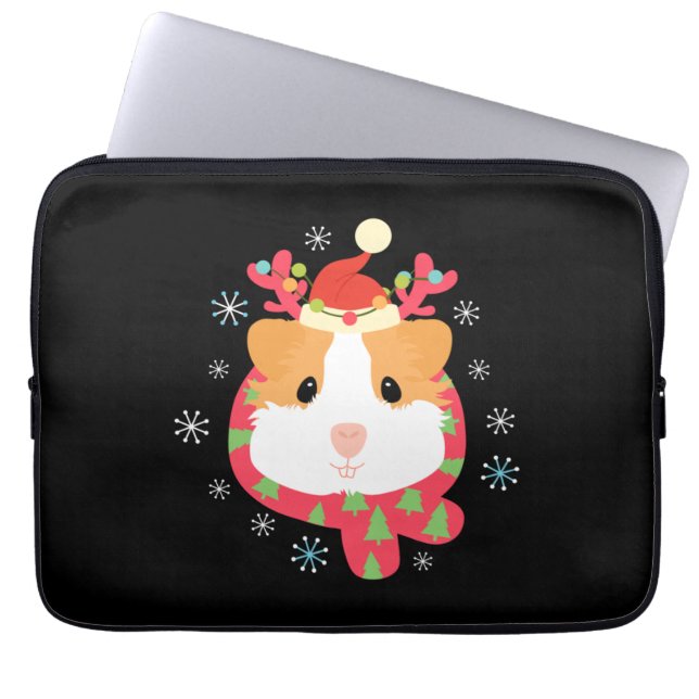Cavia Pig-kerstrenrenrendiertje Laptop Sleeve (Voorkant)