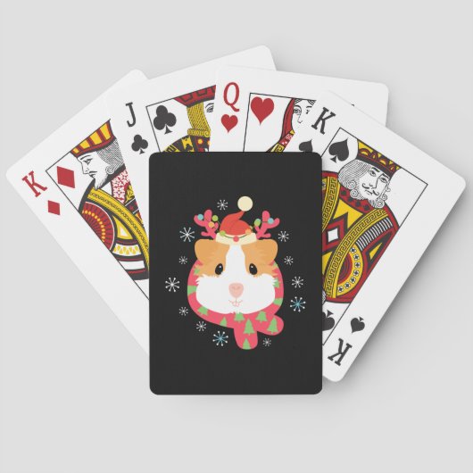 Cavia Pig-kerstrenrenrendiertje Pokerkaarten (Achterkant)