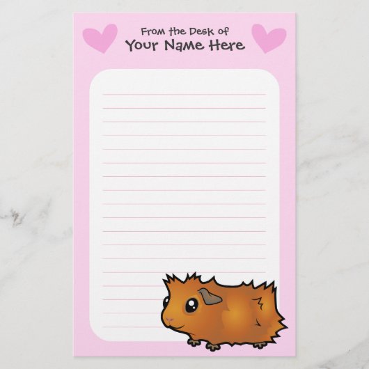 Cavia Pig Love Briefpapier (Voorkant)