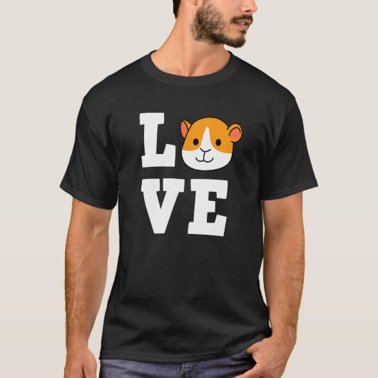 Cavia Pig Love Cute Furry Potato Hamster Cavy Pet T-shirt (Voorkant)