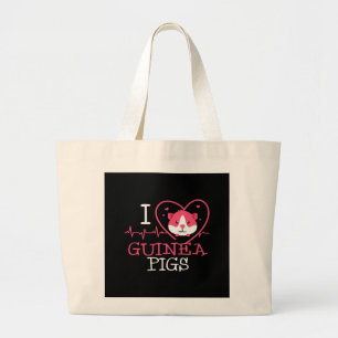 Cavia Pig Love Rodent Heartbeat Guinea Pig Grote Tote Bag