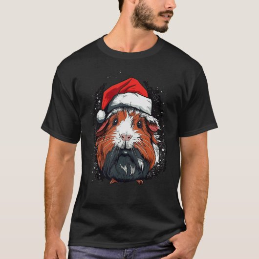 Cavia Pig met Santa Hat 1 T-shirt (Voorkant)