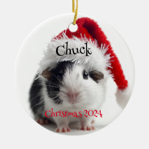 Cavia Pig met Santa Pet Gepersonaliseerd Ornament