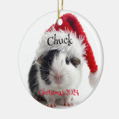 Cavia Pig met Santa Pet Gepersonaliseerd Ornament (Links)
