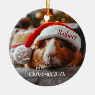 Cavia Pig met Santa Pet Gepersonaliseerd Ornament