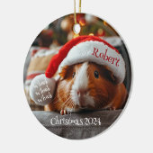 Cavia Pig met Santa Pet Gepersonaliseerd Ornament (Links)