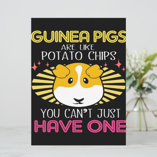 Cavia Pig Potato Chip Funny Pet Owner Gift Ideeën Menu (Staand voorkant)