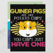 Cavia Pig Potato Chip Funny Pet Owner Gift Ideeën Menu (Voorkant / Achterkant)