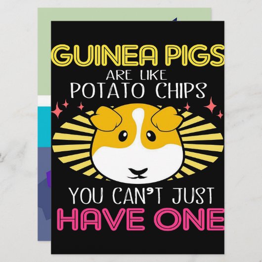 Cavia Pig Potato Chip Funny Pet Owner Gift Ideeën Menu (Voorkant / Achterkant)