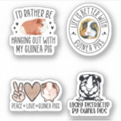 Cavia Pig Sticker Pack, Grappig cavia (Voorkant)