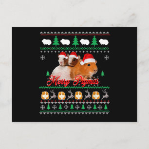 Cavia Pig Ugly met kerst Briefkaart
